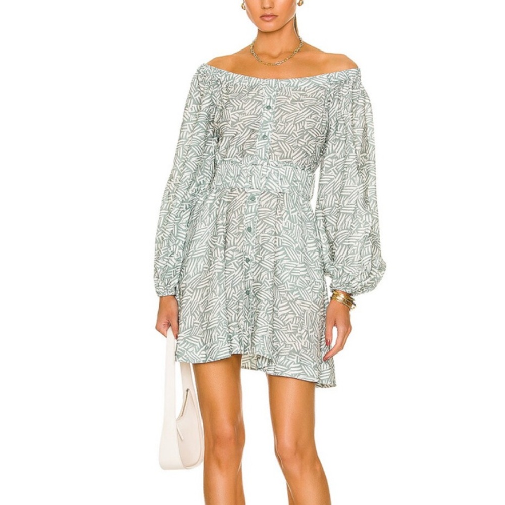 Jonathan Simkhai Bronte Off-the-Shoulder Belted Dress